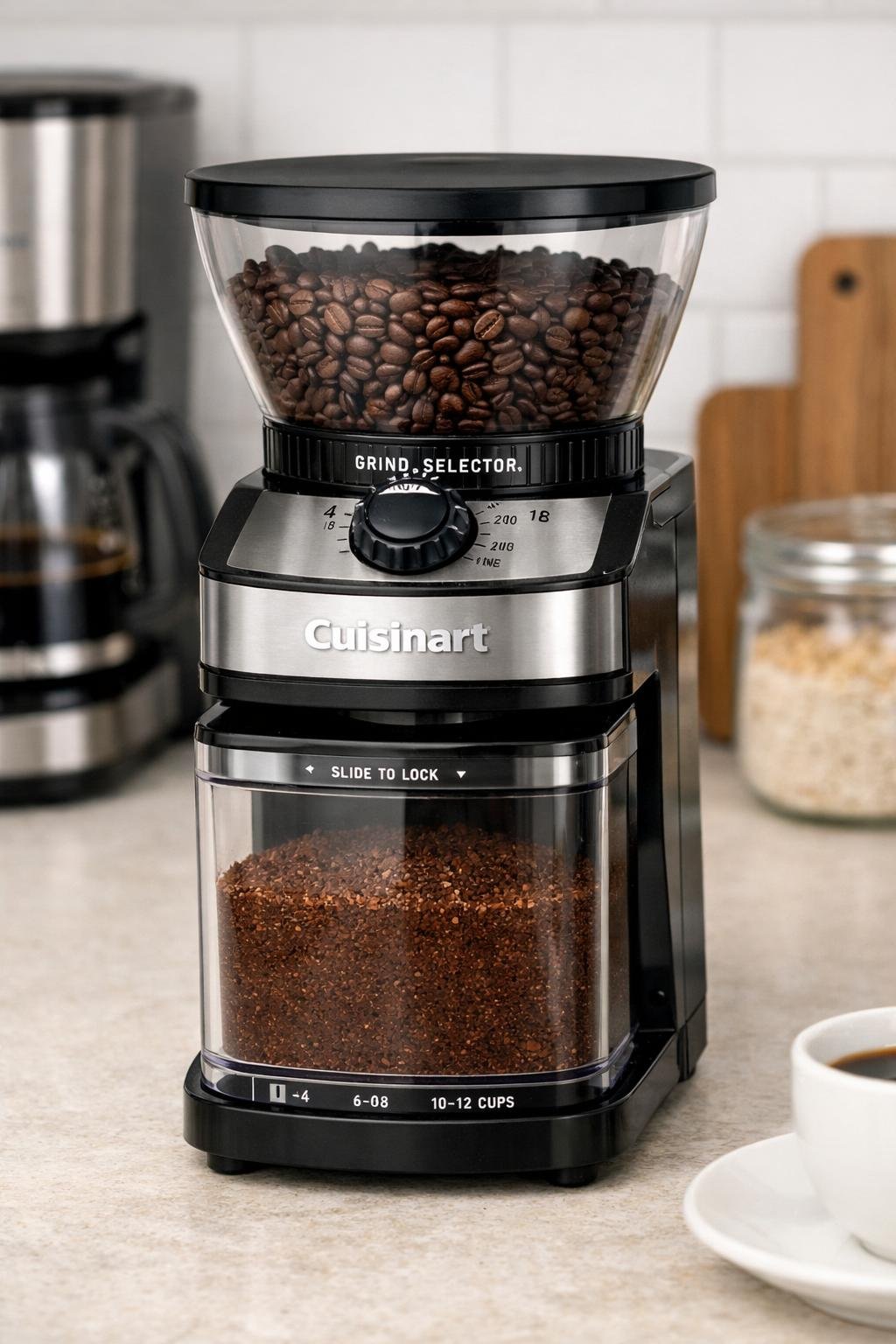 Cuisinart DBM-8 Supreme Grind automatic burr mill coffee grinder in black and silver